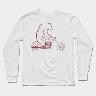 Bear on a motorcycle Long Sleeve T-Shirt